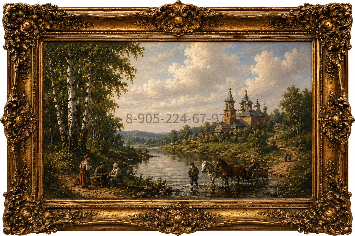 Старинная картина в раме